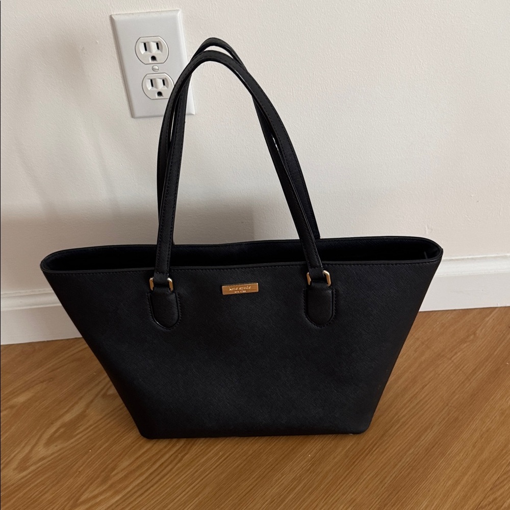 Kate Spade Black Tote Bag with Gold Accents